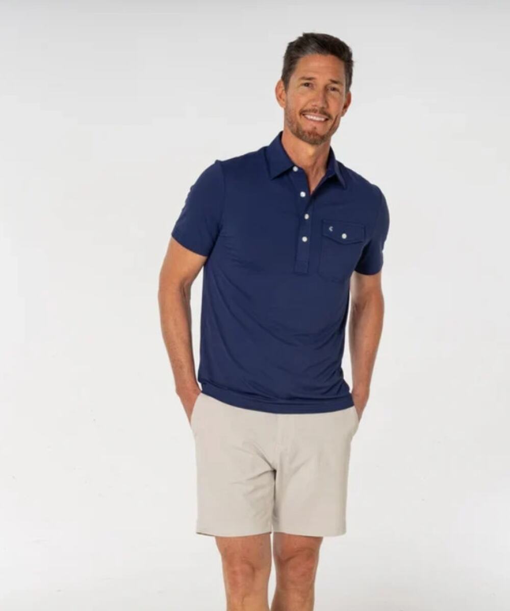 Criquet Men's Golf Performance Sport Players Polo Shirt Pima Cotton Blue Size XL